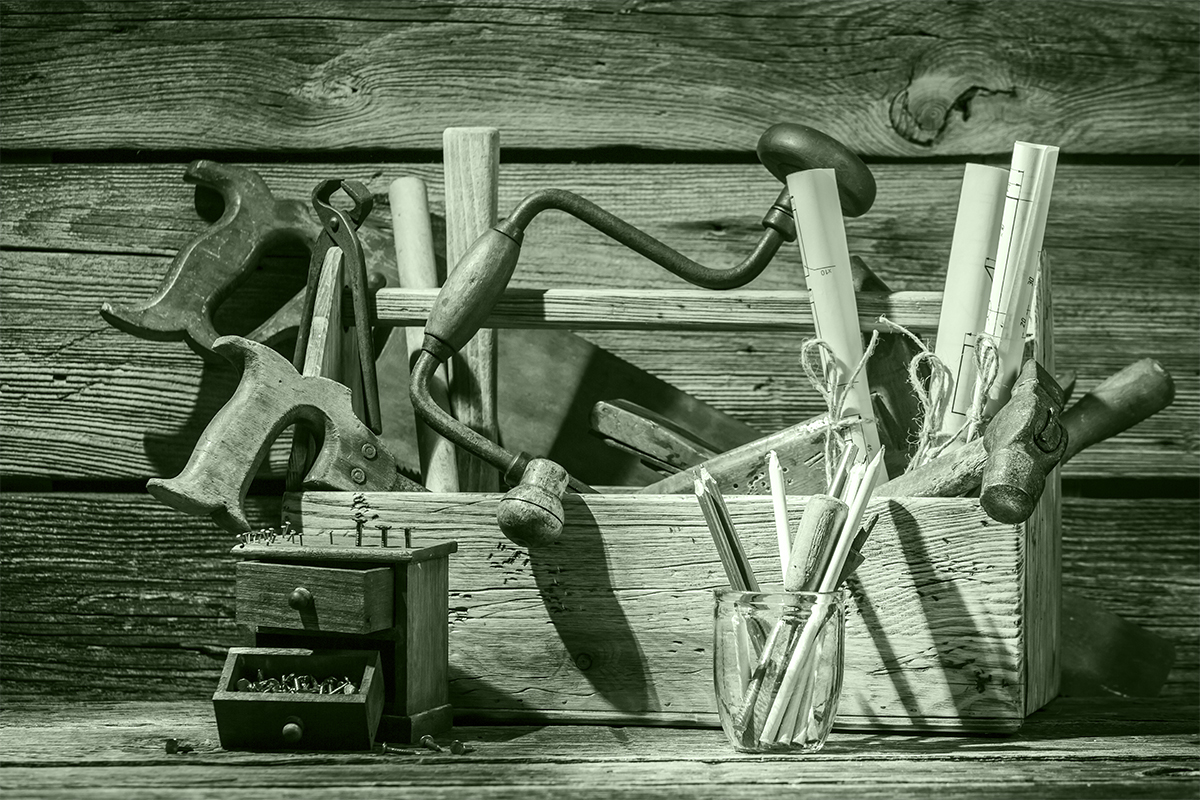 Vintage small carpentry workshop